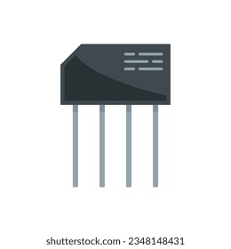 Voltage circuit icon flat vector. Electric regulator. Power diode isolated