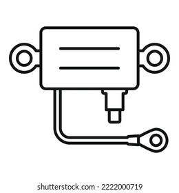 Vector de contorno de icono del controlador de voltaje. Regulador eléctrico. Estabilizador de energía