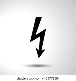 Voltage danger sign flat icon illustration