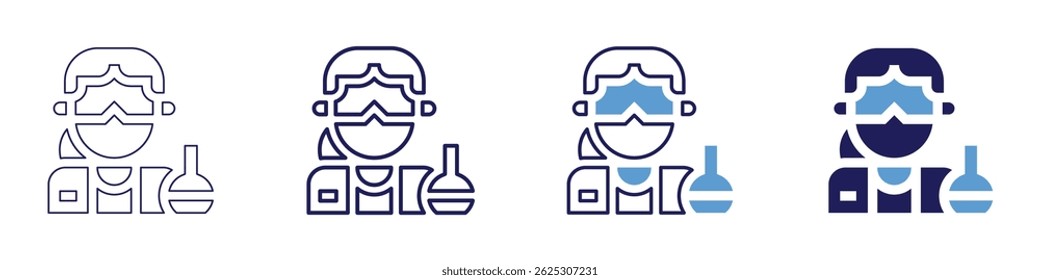 Voltage drop icon in 4 different styles. Thin Line, Line, Bold Line, Duotone. Duotone style. Editable stroke.