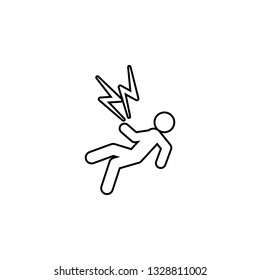 Voltage, electric shock icon. Simple thin line, outline vector of universal icons for UI and UX, website or mobile application