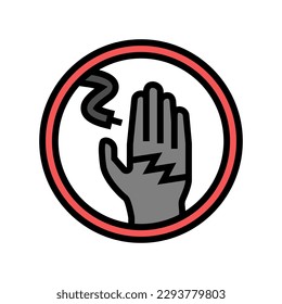 voltage electricity color icon vector. voltage electricity sign. isolated symbol illustration