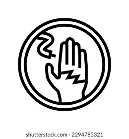 voltage electricity line icon vector. voltage electricity sign. isolated contour symbol black illustration