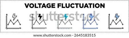 Voltage Fluctuation Icon Pack Line Glyph