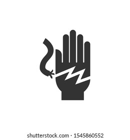 Voltage Hand Shock Icon Isolated On White Background. Caution Symbol Modern, Simple, Vector, Icon For Website Design, Mobile App, Ui. Vector Illustration