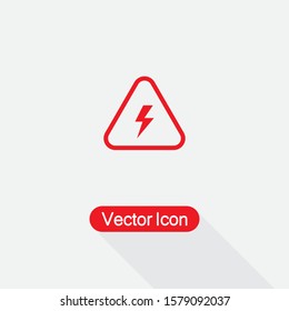 Voltage Icon, Caution Voltage Icon Vector Illustration Eps10