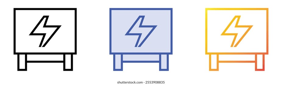 voltage icon. Linear, Blue Fill and Gradient Style Design Isolated On White Background