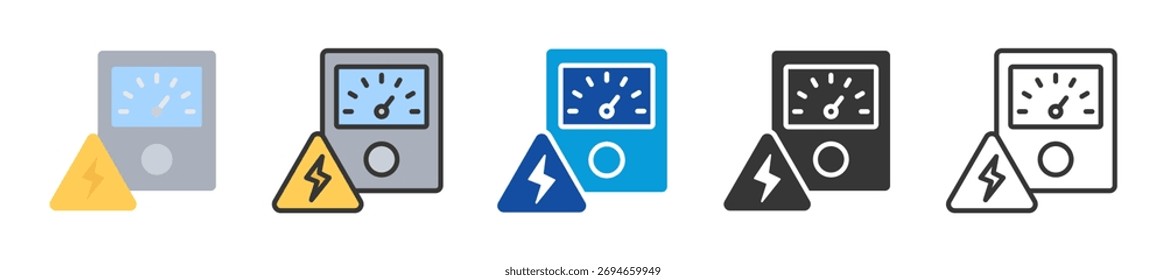 Conjunto de iconos de voltaje Estilo múltiple Varias colecciones