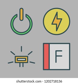 voltage icon set. vector set about power and flash icons set.