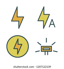 voltage icon set. vector set about light bolt and flash icons set.