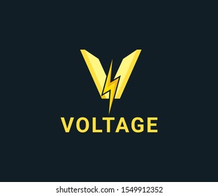 voltage illustration logo design vector