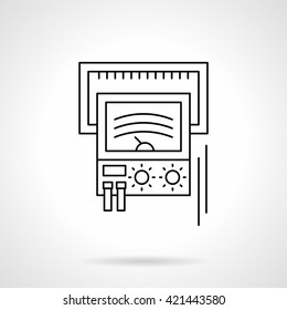 Voltage indicator. Device for test of electrical components and equipment. Measuring tools. Line style vector icon