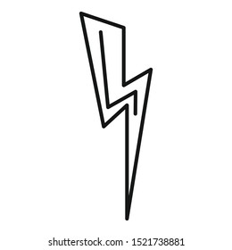 Voltage lightning bolt icon. Outline voltage lightning bolt vector icon for web design isolated on white background