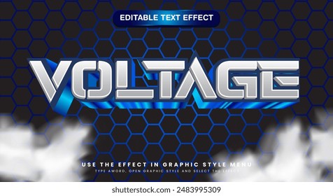 Voltage lightning typography editable text effect template background design