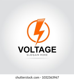 voltage logo with lightning vector illustration