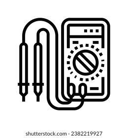 voltage measurement electronics line icon vector. voltage measurement electronics sign. isolated contour symbol black illustration