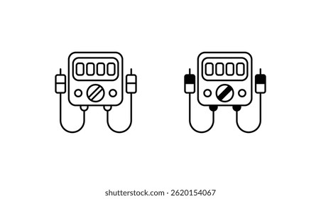 Voltage Meter icon design with white background stock illustration