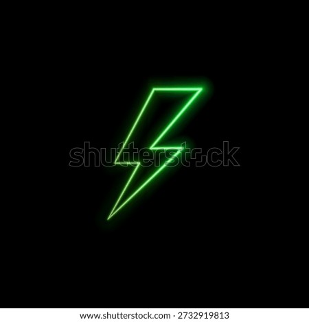 Voltage Neon Lightning Energy Icon for Cyberpunk Design