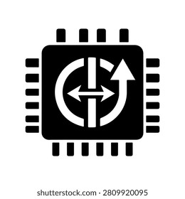 Voltage Regulator Chip Silhouette Vector Icon