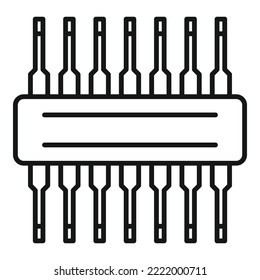 Vector de contorno del icono del regulador de voltaje. Estabilizador eléctrico. Transformador de energía