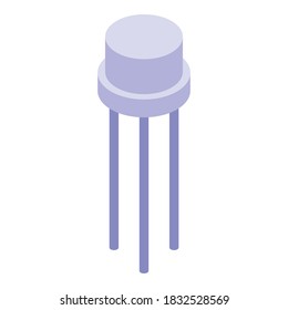Voltage regulator transistor icon. Isometric of voltage regulator transistor vector icon for web design isolated on white background