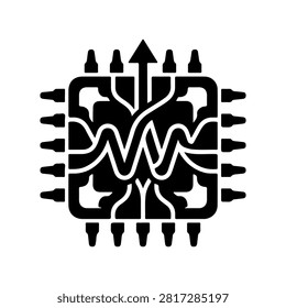 Voltage Scaling Processor Chip Icon Vector Design