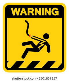 Voltage Shock Warning Sign, Vector Illustration, Isolate On White Background Label. EPS10