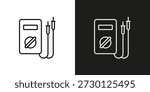 Voltage tester or multimeter - vector editable line icon.