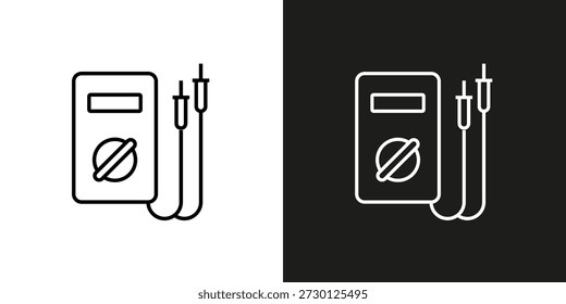 Voltage tester or multimeter - vector editable line icon.