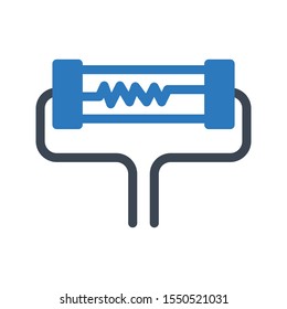 voltage vector glyph  colour  icon