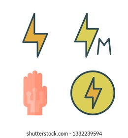 voltage vector icon set