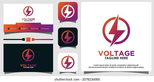  Voltage Volt Bolt Flash Logo Graphic