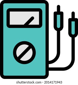 voltage with white background. voltage is a symbol of artificial intelligence.colour line icon.