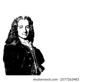 Voltaire or François Marie Arouet Portrait Sketch Drawing