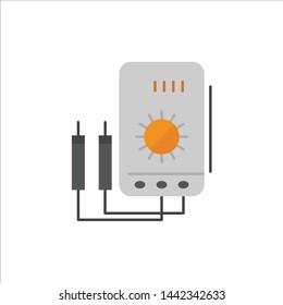 Voltmeter, Ampere, Watt, Digital, Tester  Flat Color Icon. Vector icon banner Template