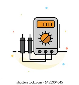 Voltmeter, Ampere, Watt, Digital, Tester Abstract Flat Color Icon Template