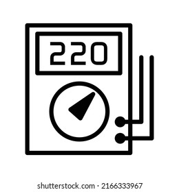 Voltímetro - vector de icono de aparatos eléctricos.