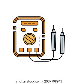 voltmeter, electronics, energy line icon colored. element of car repair illustration icons. Signs, symbols can be used for web, logo, mobile app, UI, UX