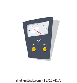 Voltmeter. Flat vector illustration in cartoon style.