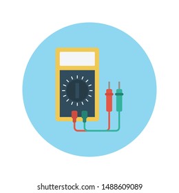 voltmeter glyph flat vector icon