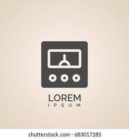 Voltmeter icon. Architecture sign