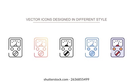 Voltmeter icon design with white background stock illustration
