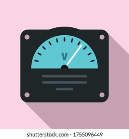 Voltmeter icon. Flat illustration of voltmeter vector icon for web design