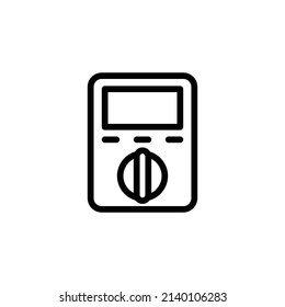 Voltmeter Icon. Line Art Style Design Isolated On White Background