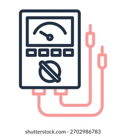Voltmeter Icon Line Color Design Vector Illustration