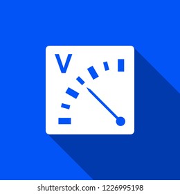 Voltmeter icon with shadow , sign design