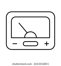 Voltmeter Icon. Solar Energy, Solar Panel, Green Energy, Sun Energy, Solar Battery, Energy Saving, Solar House, Ecology, Electricity, Renewable Energies Editable Stroke Vector Illustration