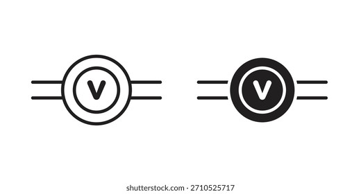 Voltmeter icon symbol for logo, web, app designs.