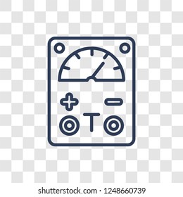 Voltmeter icon. Trendy linear Voltmeter logo concept on transparent background from Science collection