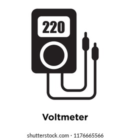 Voltmeter icon vector isolated on white background, logo concept of Voltmeter sign on transparent background, filled black symbol